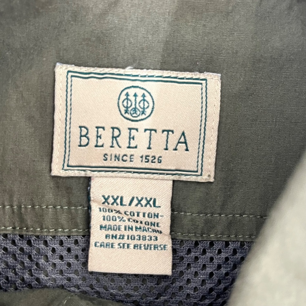 Beretta Men's XXL Shooting Shirt Vented Long Sleeve 100% Cotton Button Up Casual - Picture 4 of 16